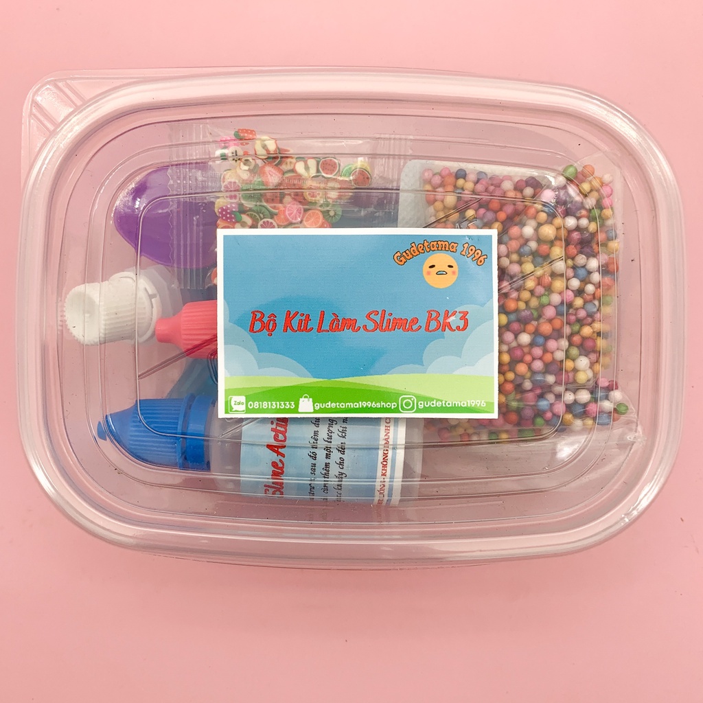 Bộ Kit BK3 Làm Slime Cơ Bản Đầy Đủ Và Nhiều Màu Sắc - Bộ Kit Slime Basic BK3