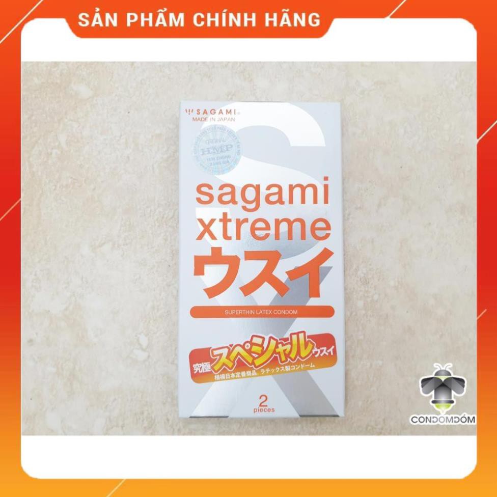 Bao cao su Sagami Xtreme Superthin siêu mỏng/nhiều gel/49mm, quà tặng bcs gân/gai/bi/râu/siêu mỏng/nhiều gel bôi trơn 👌
