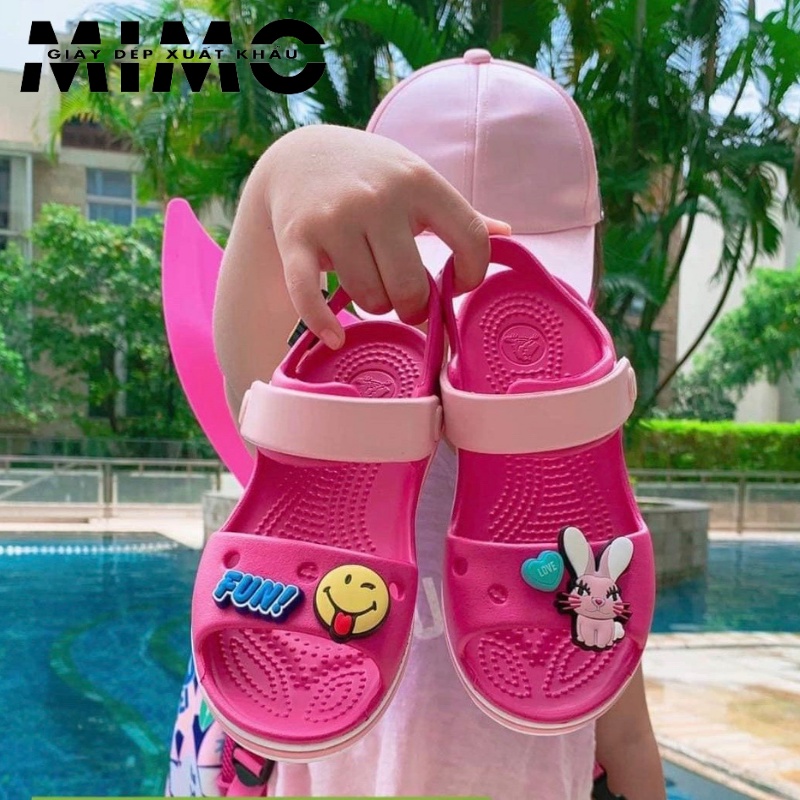 Dép sandal trẻ em Baya màu hồng đậm êm nhẹ, bền đẹp cho bé gái - Tặng jibit
