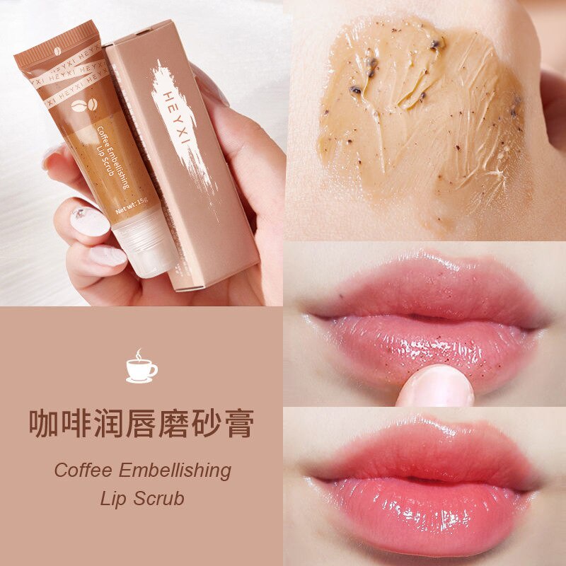 Tẩy Da Chết Môi Heyxi Cafe 15g Làm Sạch Môi, Cho Môi Căng Bóng Mượt Mà Lip Scrub