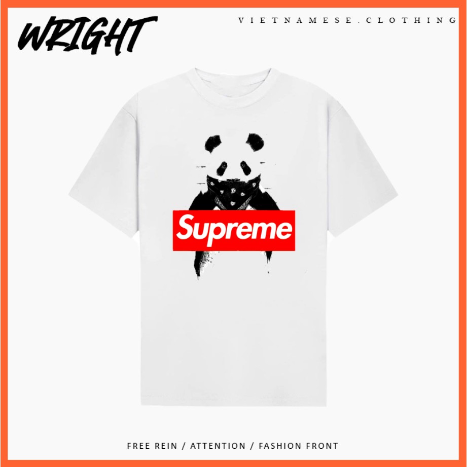 Áo Phông Tay Lỡ Supreme Panda Gấu Trúc Xu Hương Âu Mỹ Style Hip Hop Phù Hợp Cho Nam Và Nữ