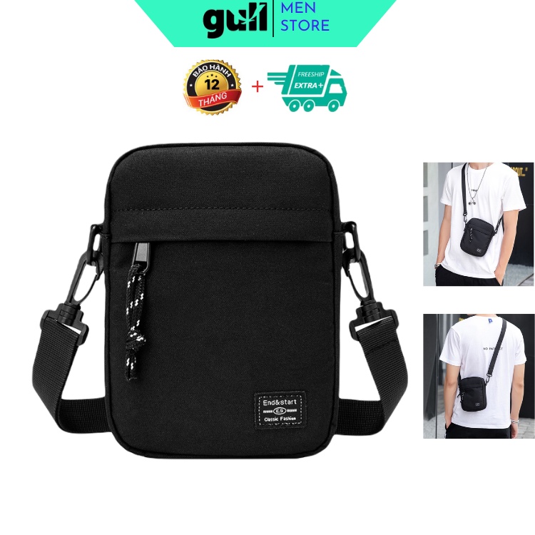 Túi đeo chéo nam mini canvas phong cách Hàn Quốc, túi chéo nam nhỏ gọn tiện lợi di chuyển, dạo phố