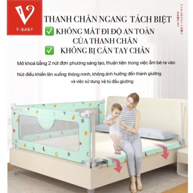 Thanh chắn giường Nhật Bản V-BABY NV01 & N1 hàng cao cấp ( 1 hộp 1 thanh )