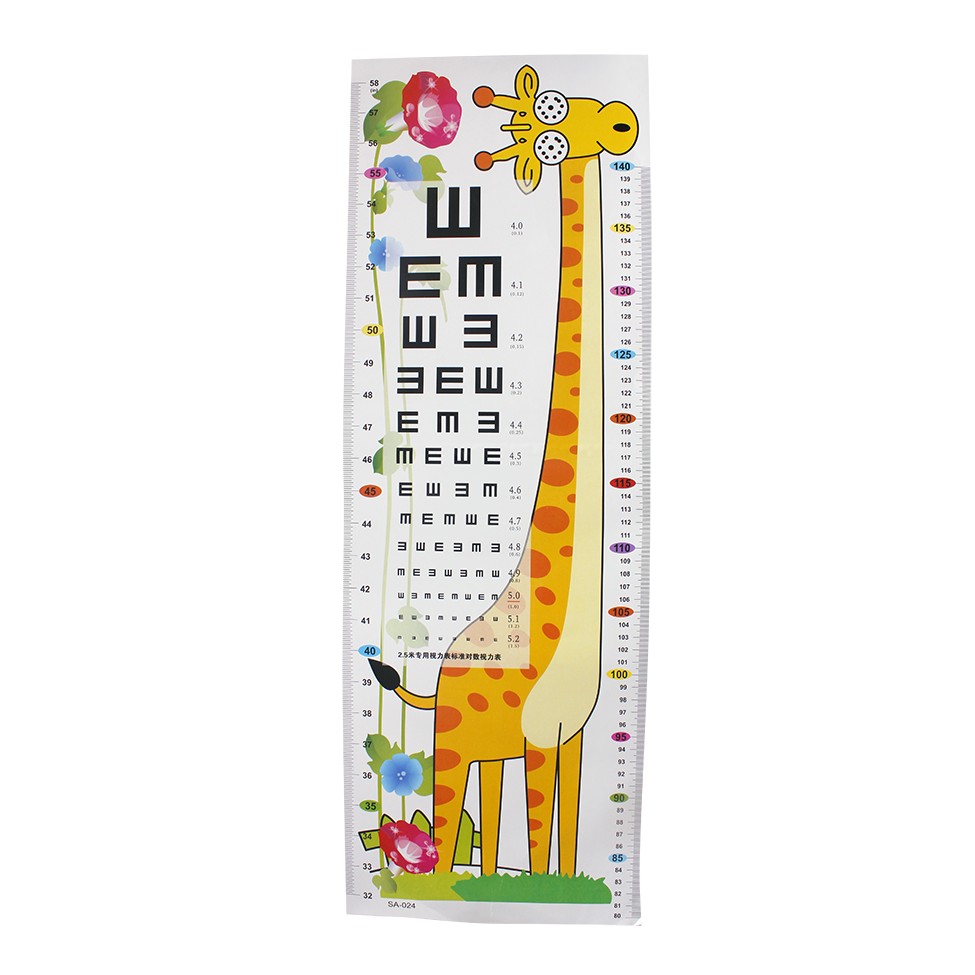 Decal dán tường đo chiều cao và thị lực