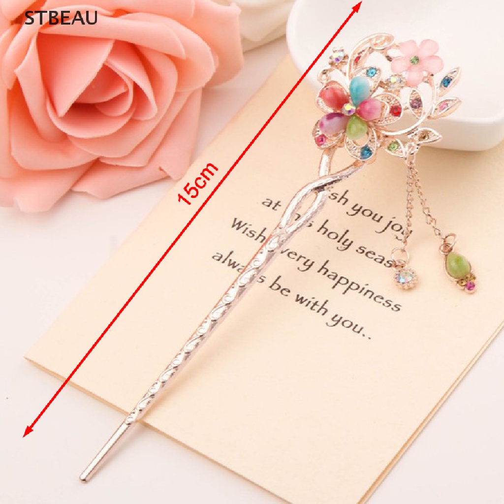 Trâm Cài Tóc Đính Đá / Ngọc Trai / Hoa Bằng Kim Loại Sang Trọng Cho Nữ