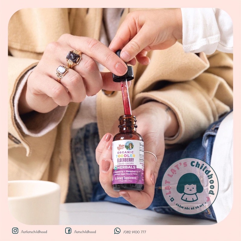 Vitamin tổng hợp hữu cơ Mary Ruth's Organic Elderberry 30ml nhập Mỹ