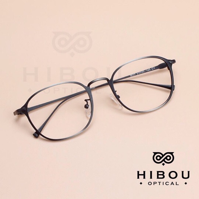 Gọng kính cận nam nữ kim loại vintage GT181 - Tặng hộp và khăn Hibou - Hibou chuyên lắp cận siêu mỏng