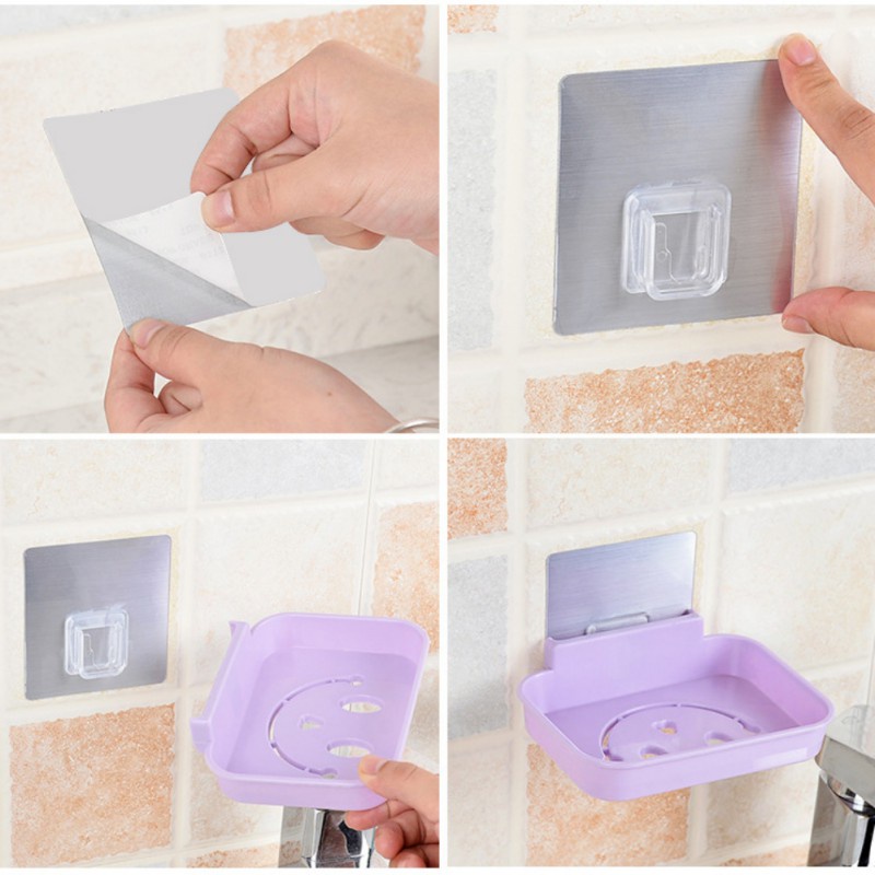 Khay đựng xà phòng gắn tường thiết kế hình mặt cười rỗng tiện dụng cho nhà tắm