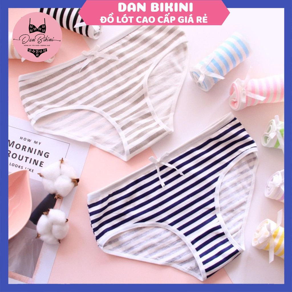 Quần Lót Nữ Cotton nữ gợi cảm tôn dáng thiết kế kẻ ngang siêu co dãn mã 520