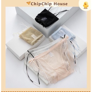 Quần lót ren cao cấp mềm mại, kháng khuẩn đính nơ quyến rũ ChipChipHouse
