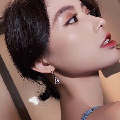 Bông tai hình giọt nước pha lê lãng mạn sang trọng bạc 925