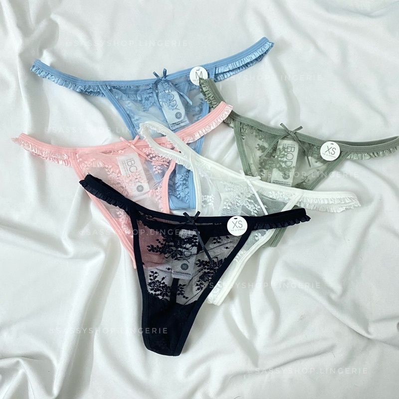 Quần lót nữ COTTON:ON lọt khe ren hoa nhí đai bèo g-string xuất dư dễ thương gợi cảm cho nữ