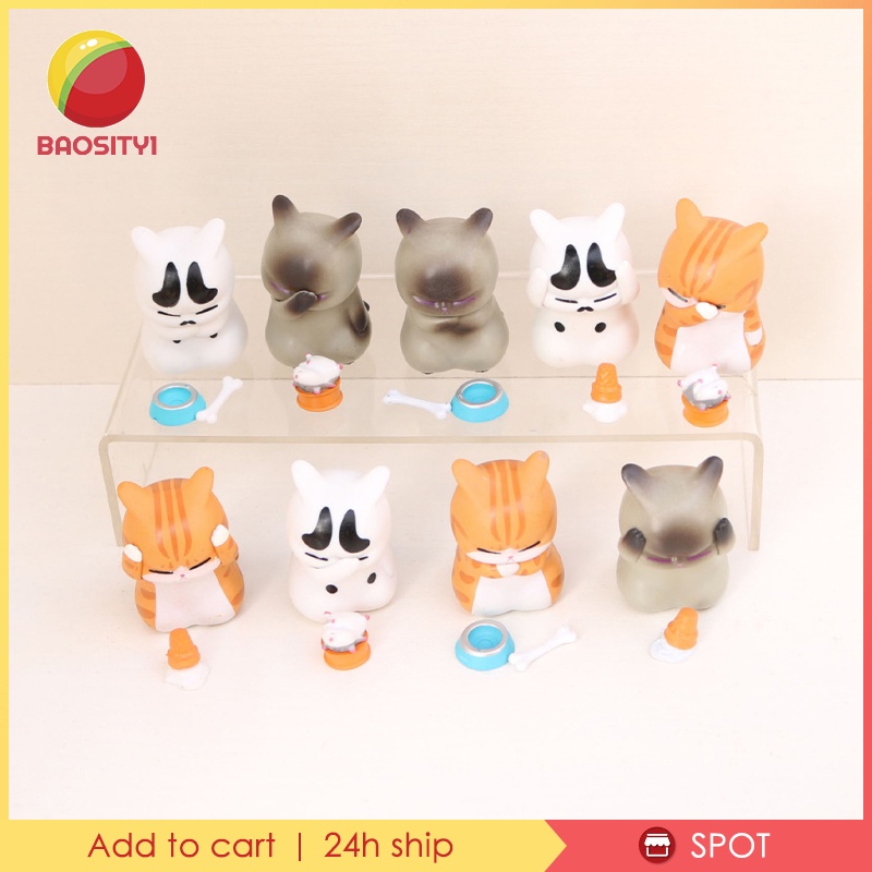 Set 1 / 9 Mô Hình Mèo Hoạt Hình Biểu Cảm Khuôn Mặt Đáng Yêu Cho Bé