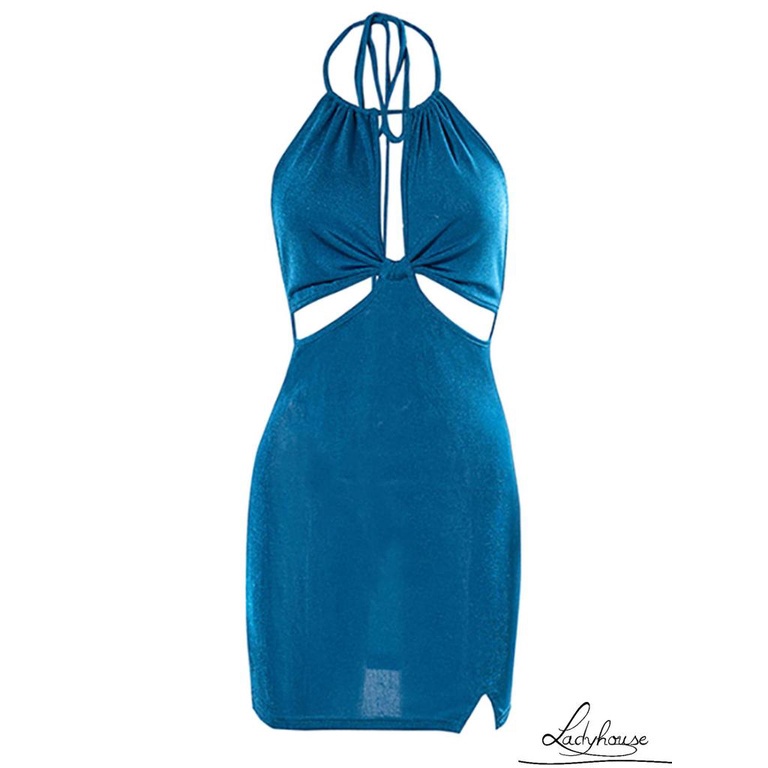 Đầm không tay hở lưng màu trơn thời trang dành cho nữ