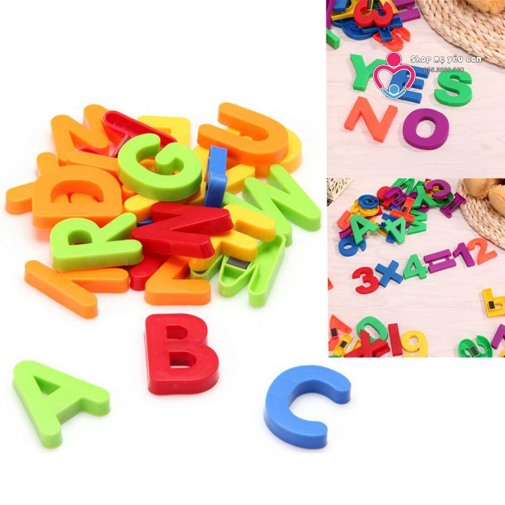 Bộ 80 Chữ Cái Và Số Có Nam Châm dính bảng từ, tủ lạnh Cho Bé Học Hỏi
