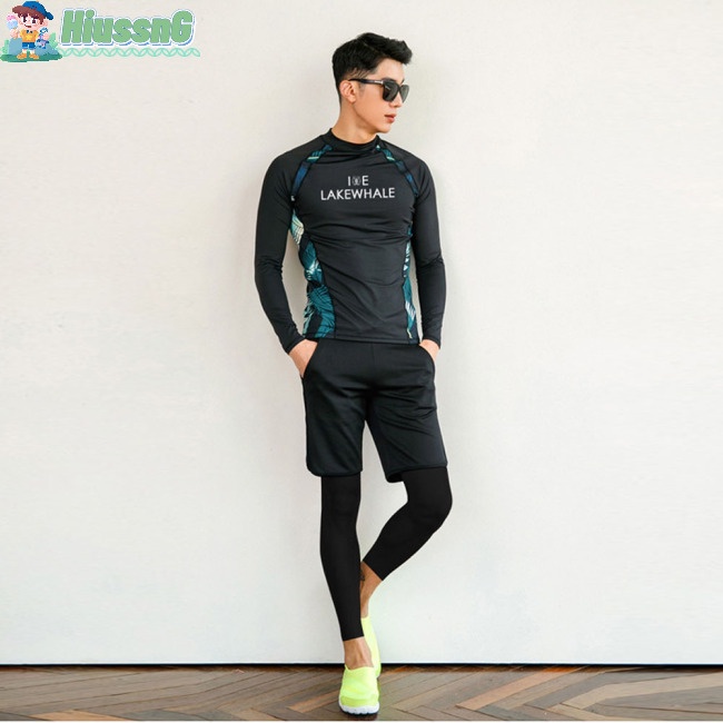 Bộ Đồ Lặn 2 Mảnh Tay Dài Có Khóa Kéo Nhanh Khô Chống Nắng Dành Cho Nam