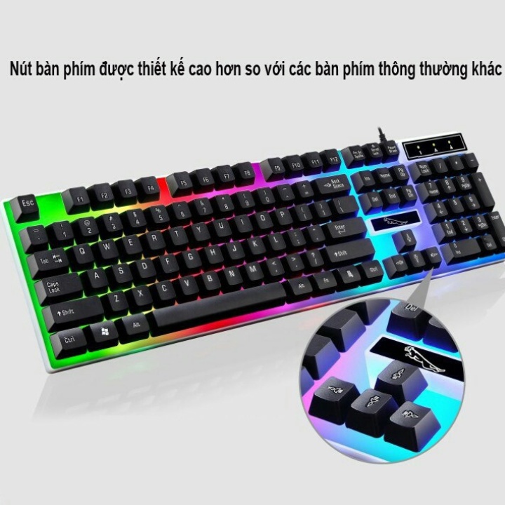 Bộ Bàn Phím Gaming có dây Kèm Chuột Máy Tính G21  FREESHIP  Báo Có LED 7 Màu Ấn Tượng - Bảo hành 12 tháng