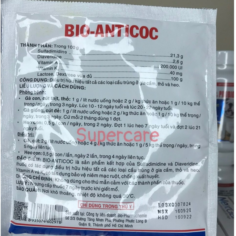 Bio Anticoc - Cầu Trùng, Phân Ra Máu Trên Gà, Heo, Thỏ