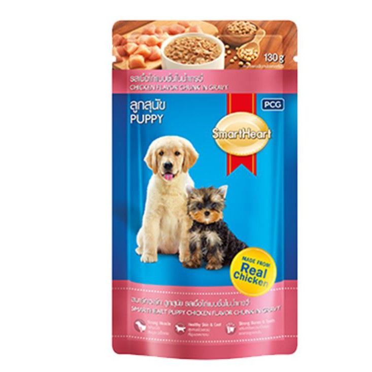 THỨC ĂN MỀM SMARTHEART Pate chó gói 130gr 4 vị