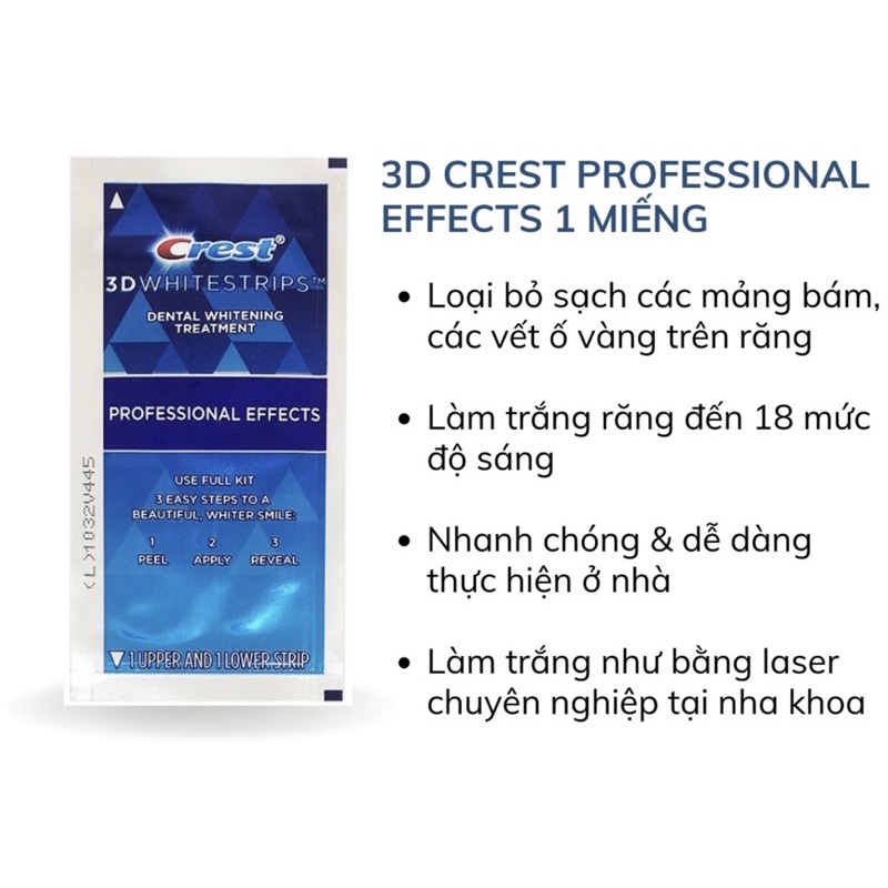 Miếng Dán Trắng Răng Crest 3D Whitestrips [Miếng Lẻ]