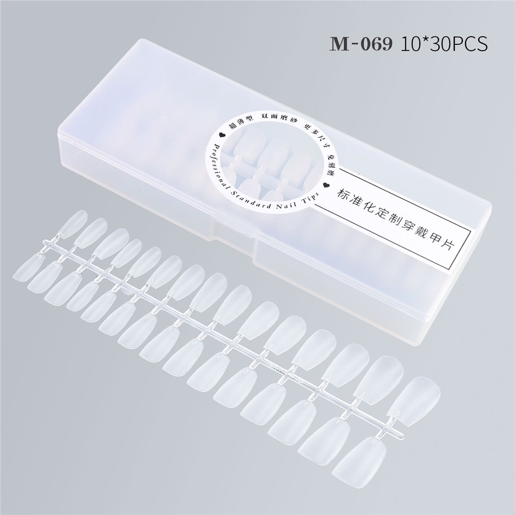 Hộp 300 Móng Tay Giả Ngắn Đục Siêu Mỏng Không Vón Cục Không Để Lại Dấu Vết