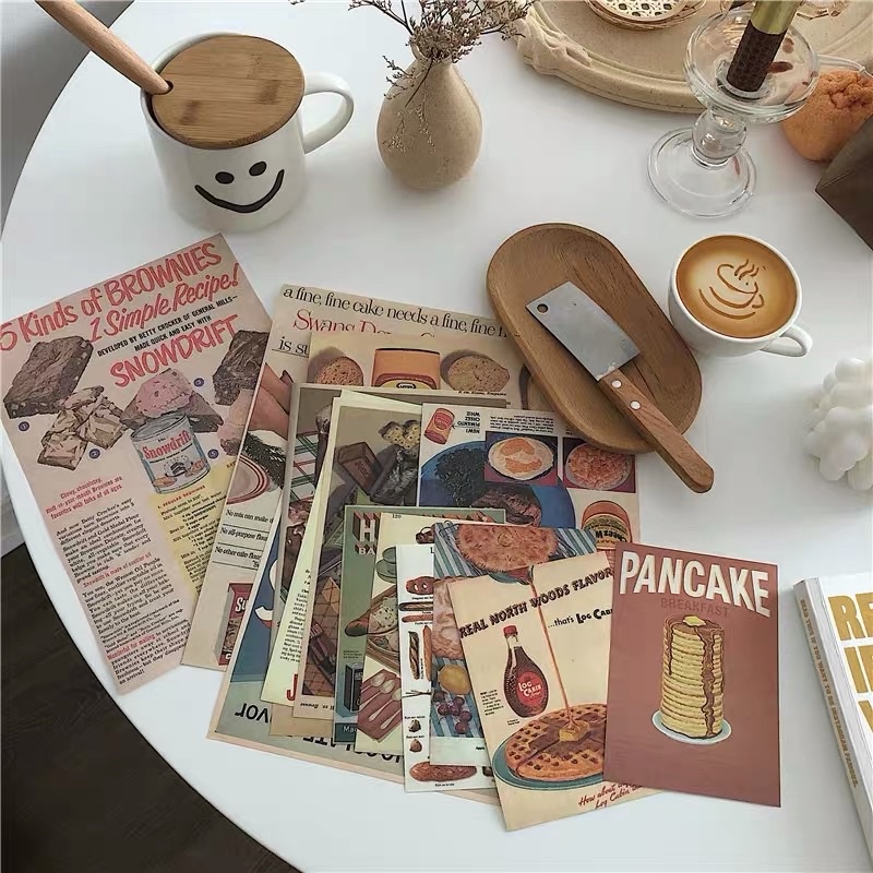 Bộ postcard trang trí retro Pancake vs. Vogue - Décor nhà Sò