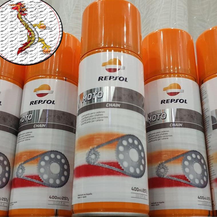 [Giá hủy diệt] Chai Xịt Dưỡng Sên Repsol, xịt dưỡng sên/bôi trơn sên repsol Moto Chain 400ml (Made In Spain)