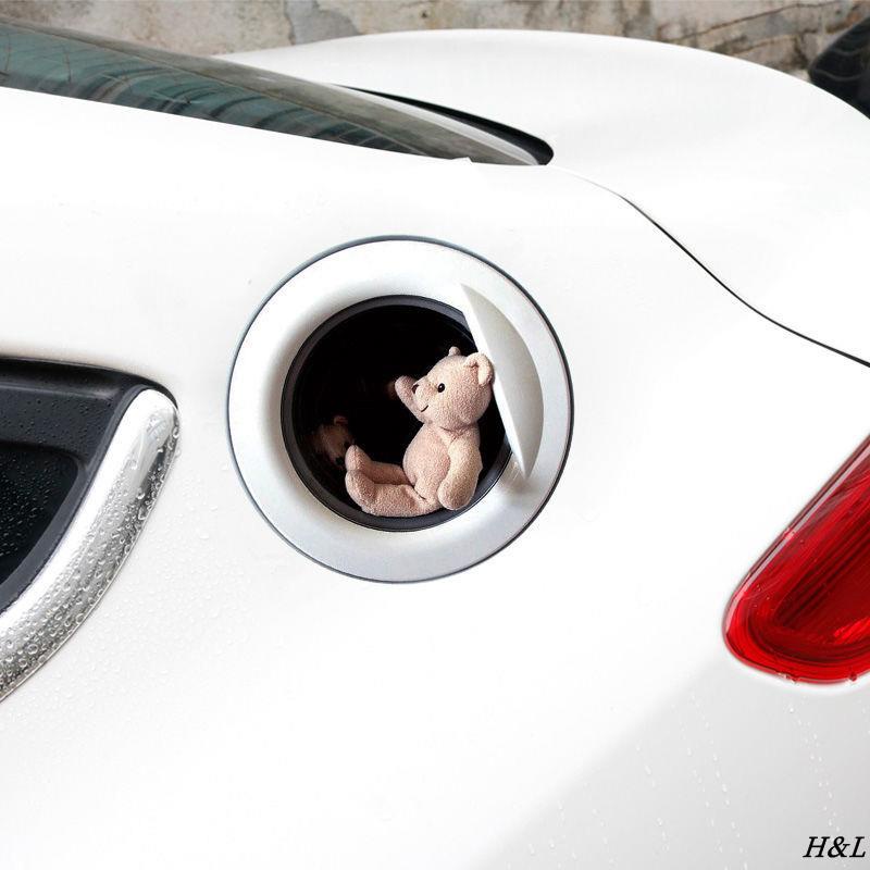 Miếng Dán Trang Trí Bình Xăng Xe Hơi / Mô Tô Hình Gấu Dễ Thương