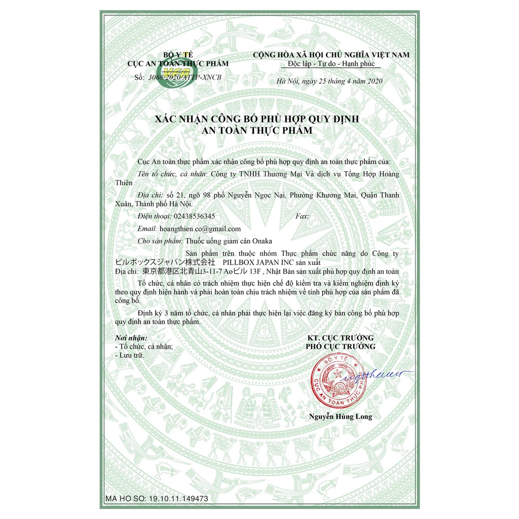 Viên Giảm Mỡ Bụng Onaka  Nhật Bản 60 viên