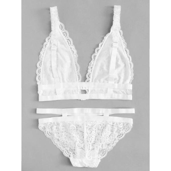 Set bộ lót ren cao cấp khuy cài trước, không gọng, không mút siêu mềm mại và quyến rũ ClaraChip