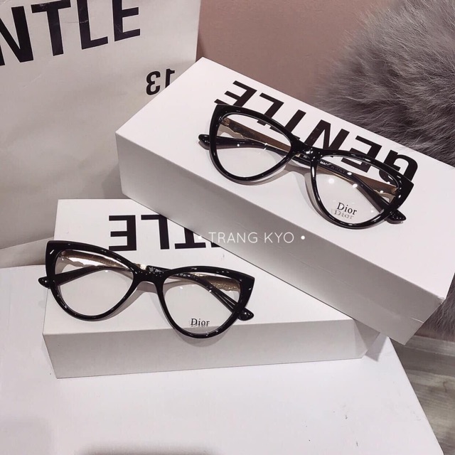 Kính nữ mắt mèo thời trang chống bụi, Gọng kính cận thời trang KM0992 - NhiNhi Shop