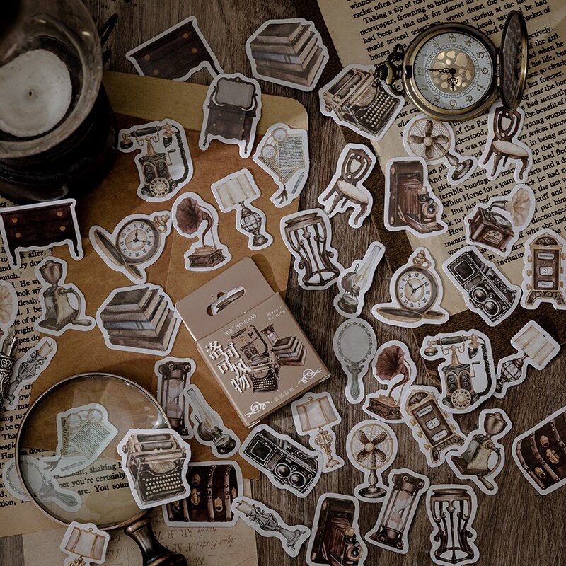 [HD46]Bộ 46 hình dán sticker Cổ Điển sáng tạo trang trí sổ tay DIY