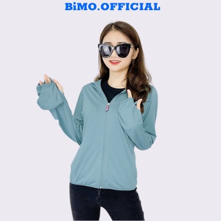 Áo chống nắng nữ bimo 2 lớp chất thun lạnh nhật cao cấp viền thể thao chống tia uv