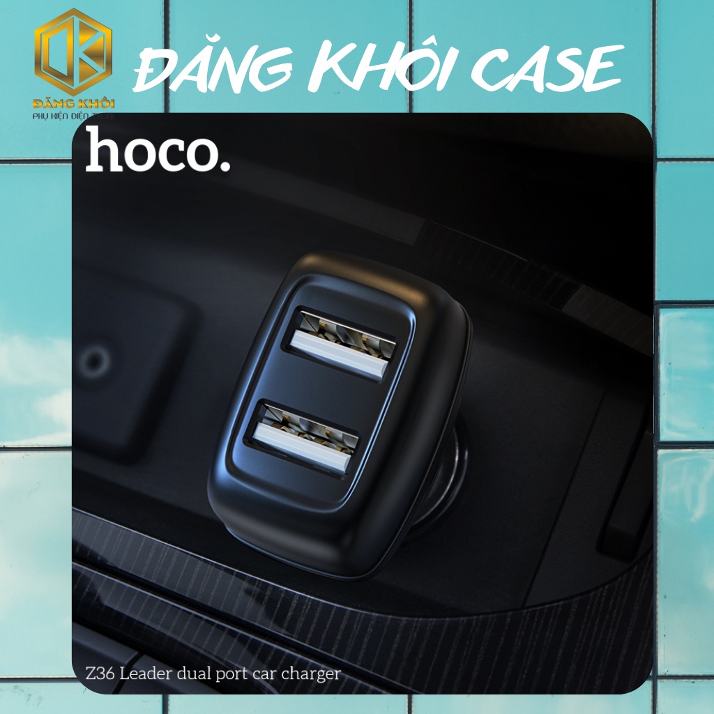 Tẩu sạc,Cốc Sạc Nhanh Xe Hơi 2 Cổng Usb Hoco Z36 2.4A