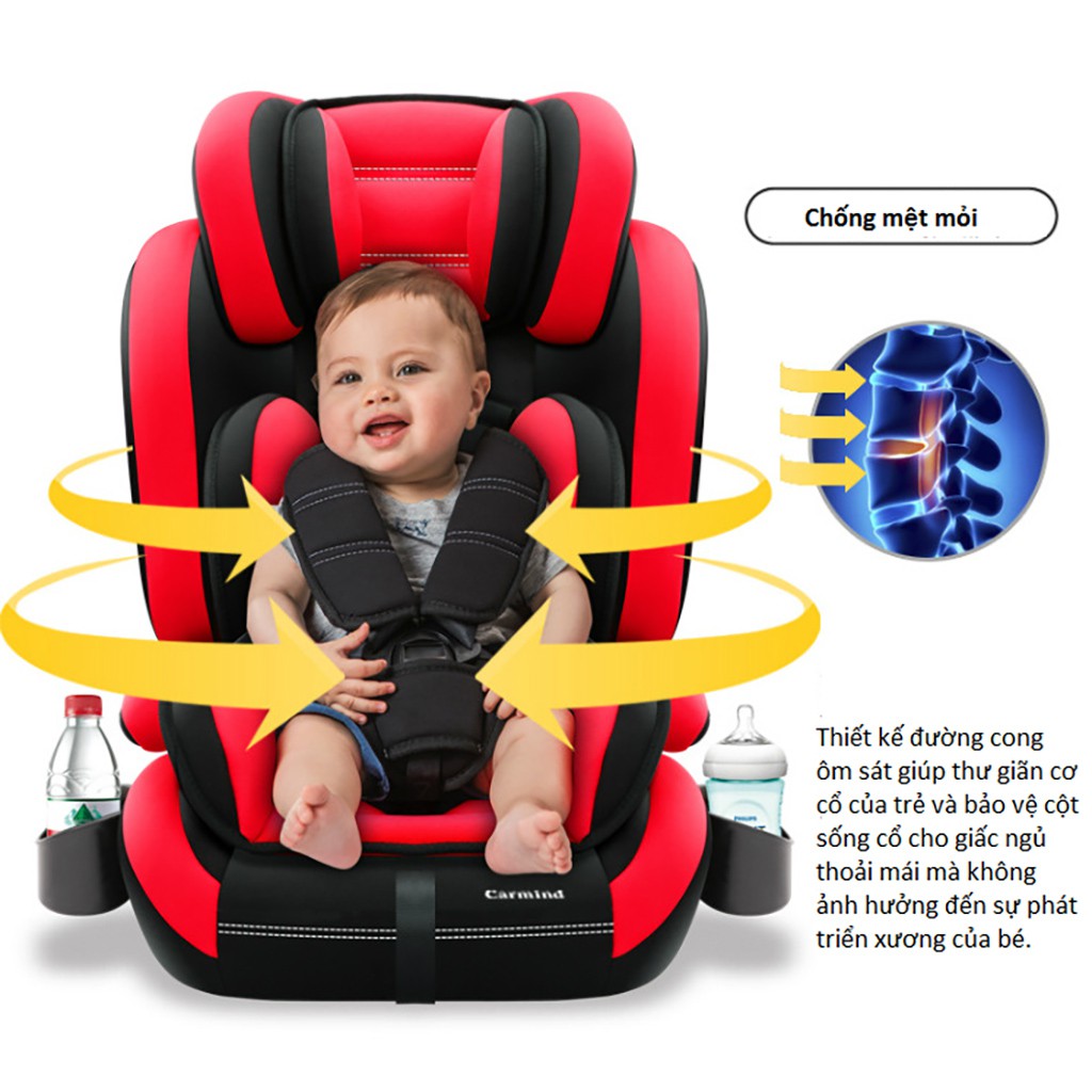 Ghế Ngồi Ô Tô Trẻ Em CAO CẤP Carmind Baby Car Seat Cho Bé Từ 9 Tháng - 12 Tuổi (9kg - 26kg)
