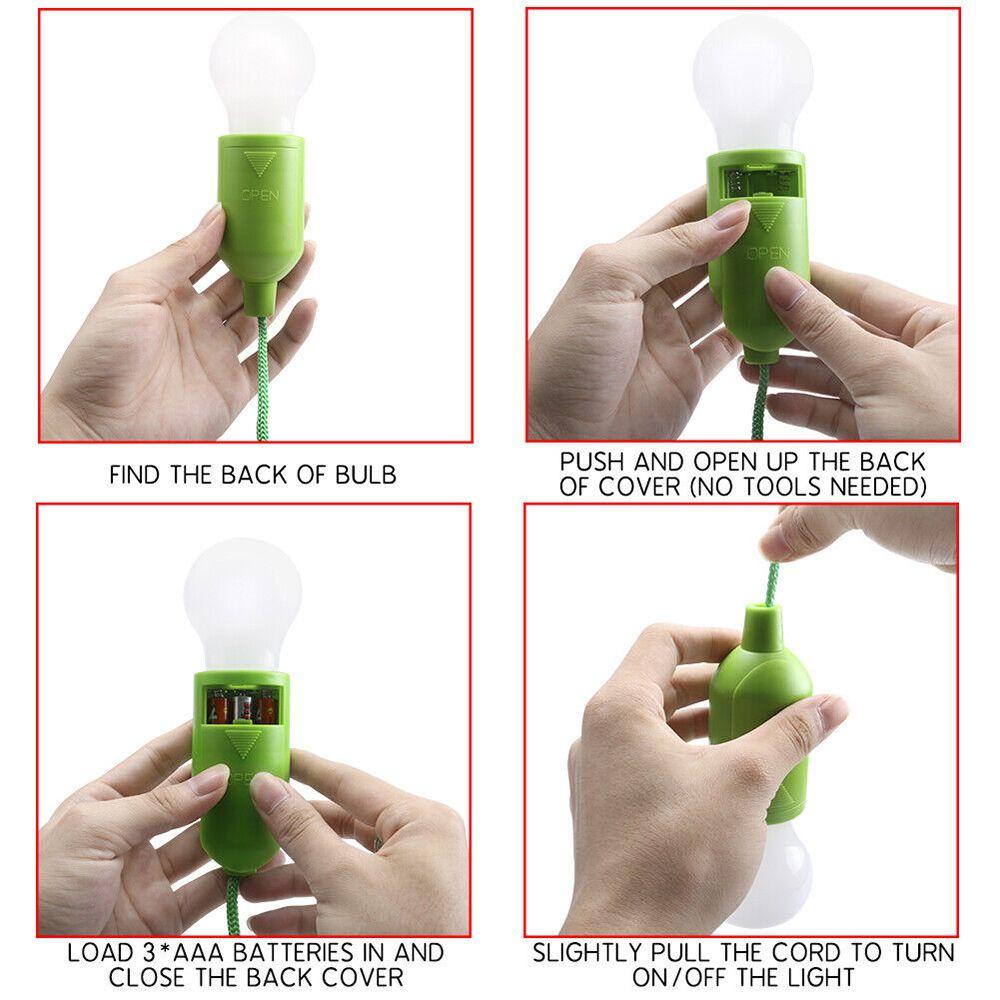 ZAIJIE24 1x / 4x / 8 Bóng Đèn LED Treo Lều Trại Chạy Pin