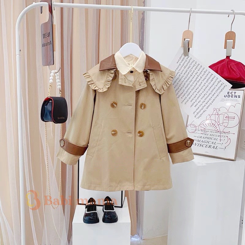 Áo Khoác Manto Phối Da Cho Bé Gái Size Đại Từ 18-32kg Babimama - AK01