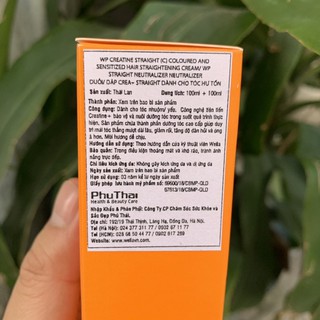 Bộ duỗi tóc Wella Creatine Straight 100ml x2 ( mới)