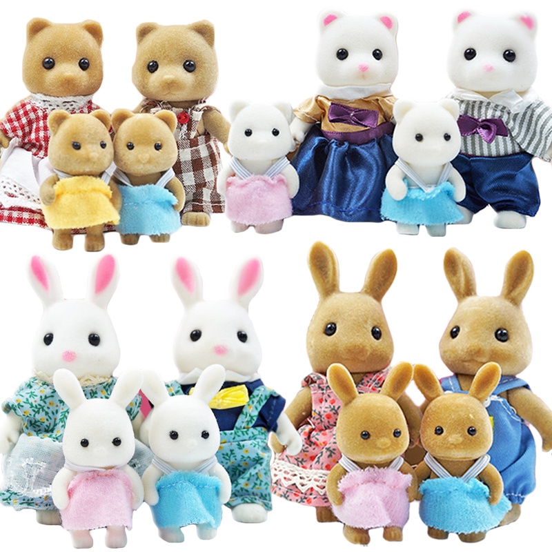 SYLVANIAN FAMILIES Bộ Đồ Chơi Nhà Búp Bê Gia Đình Thỏ Làm Quà Tặng Sinh Nhật
