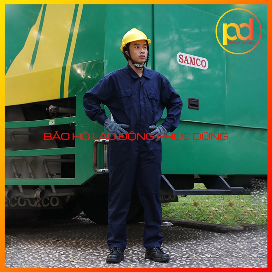 Bộ bảo hộ lao động liền quần jumpsuit nam Hàn Quốc giá rẻ chất vải cotton thoáng mát thấm mồ hôi thời trang thoáng mát
