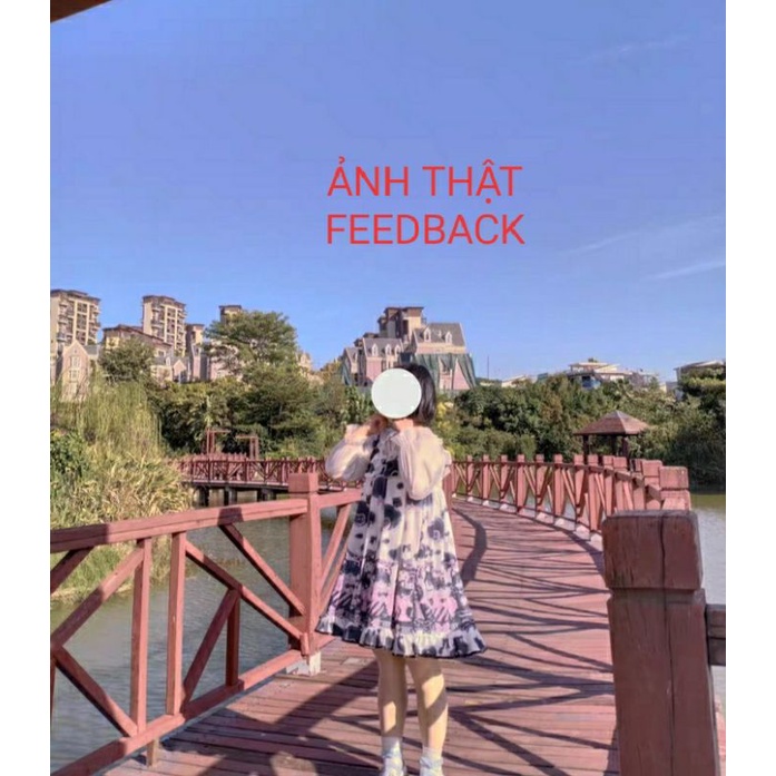 Đầm Lolita Hoạ Tiết Mèo Bò Sữa