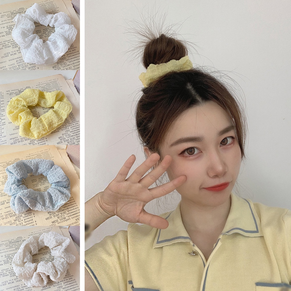 Dây Buộc Tóc Màu Trơn Xinh Xắn Cho Nữ Giá Đỡ