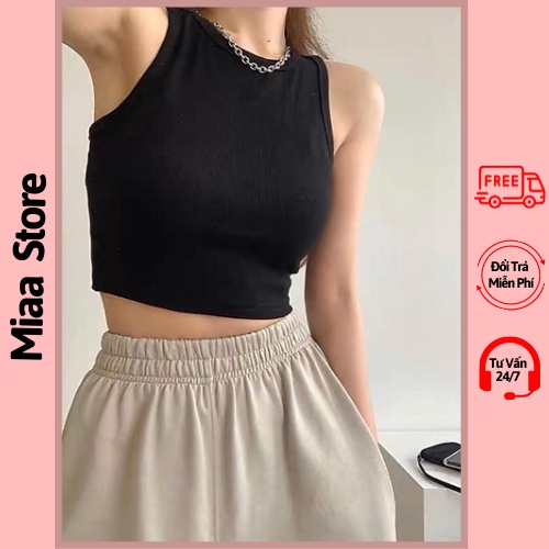 Áo croptop 3 lỗ nữ ôm body kiểu dáng 100% Cotton, Croptop ba lỗ nữ  sexy, Áo thun ôm ba lỗ nữ sexy