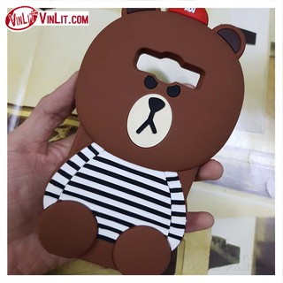 Ốp lưng Samsung J5 2016 thú Brown áo sọc silicon dễ thương J51180420A1