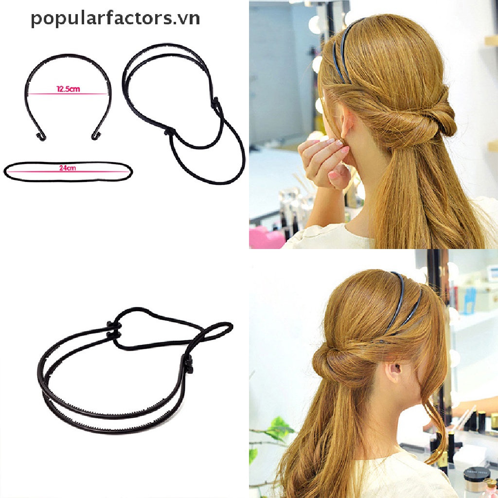 Dây Buộc Tóc Co Giãn Hai Lớp Thời Trang Cho Nữ