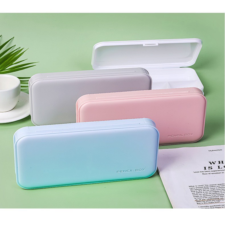 TÚI ĐỰNG BÚT - HỘP ĐỰNG BÚT PENCIL BOX BẰNG NHỰA PP MÀU MACARON DỄ THƯƠNG PHONG CÁCH HÀN QUỐC