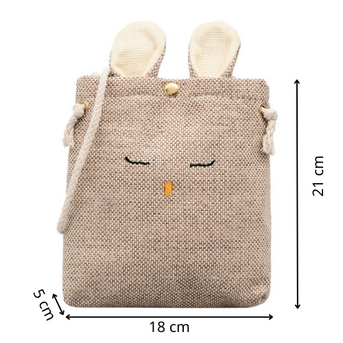Túi tote Bella925 túi vải đeo chéo tai thỏ phong cách Hàn Quốc có dây đeo