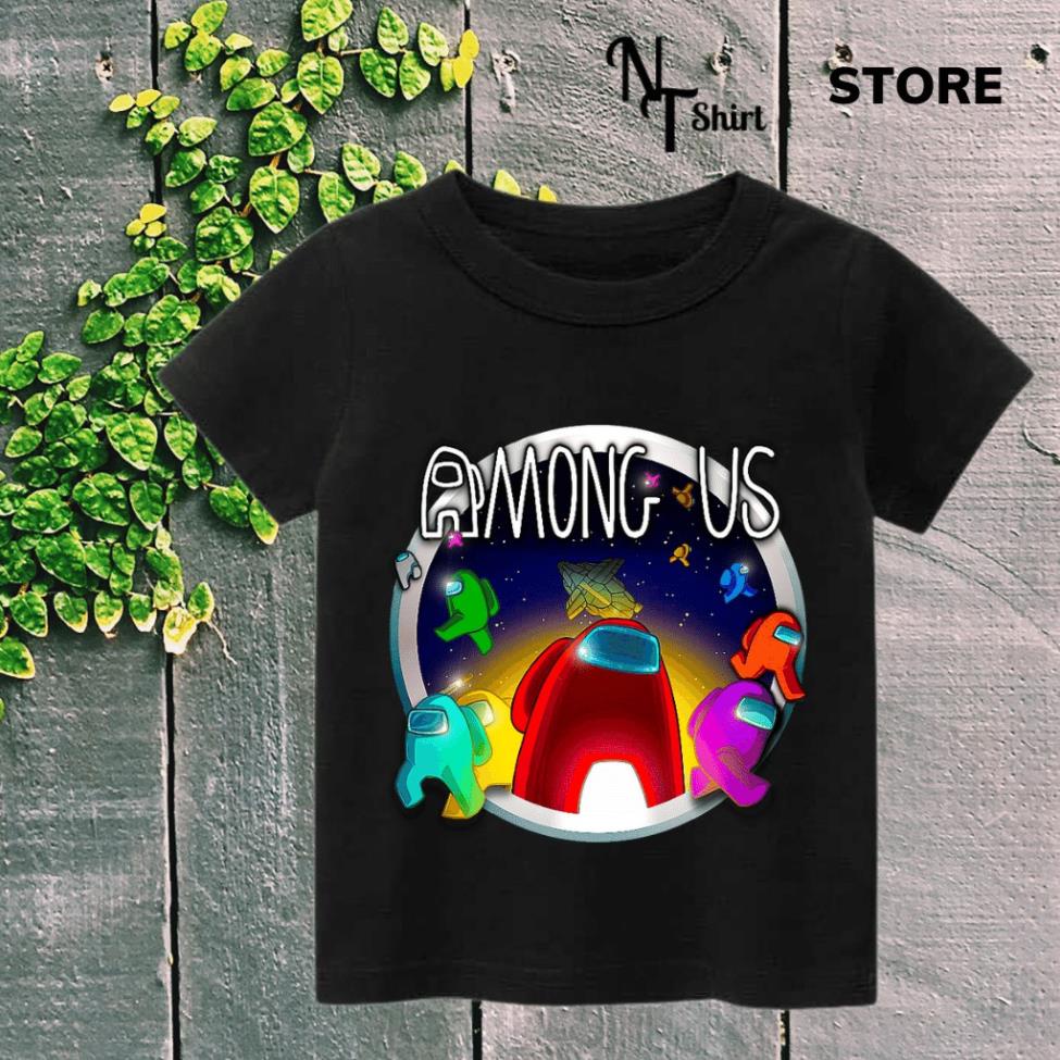 Áo thun bé trai và bé gái, Áo phông trẻ em in hình Game Among US, Áo cotton xịn mặc mát thoải mái NTshirt 05