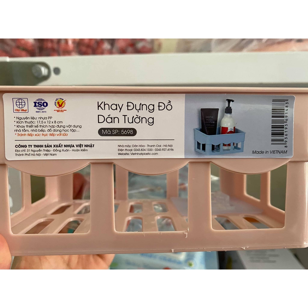 Khay đựng đồ, giá đựng đồ dán tường không cần khoan Việt Nhật