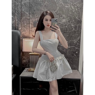 Đầm Hai Dây Dáng Xòe Thun Xốp Mềm Mịn